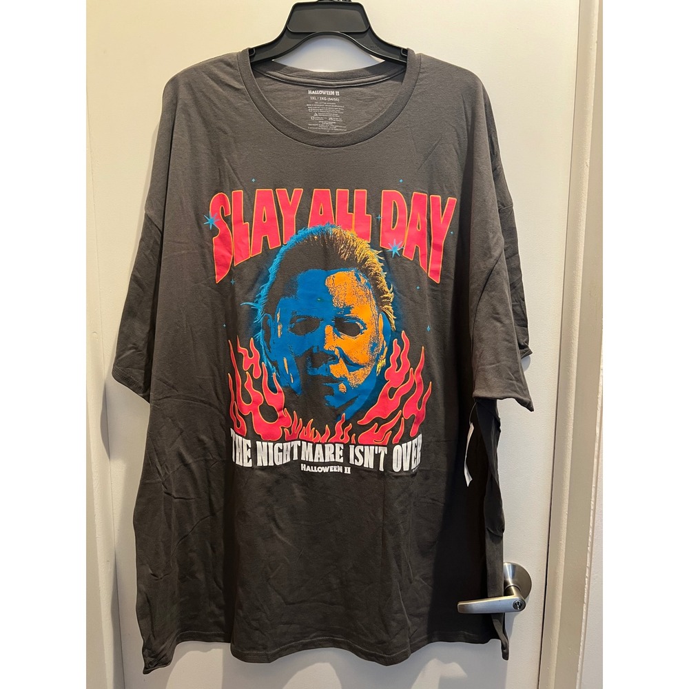 Halloween II, Men's Graphic Tee with Short Sleeves, Most Fiery Mask, Size 3XL